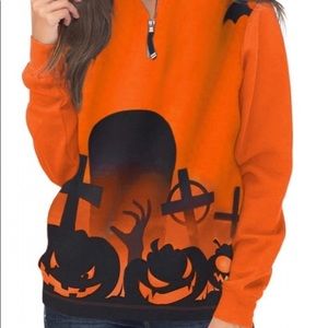 Halloween half zip sweater.